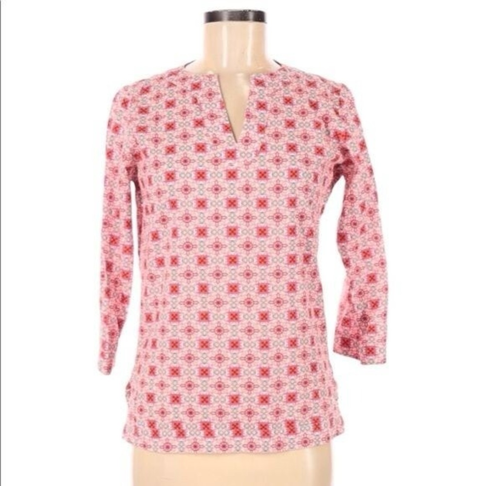 Peter Millar Womens Tunic Top Blouse Size S Geometric Kaleidoscope Print